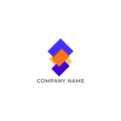 ILLUSTRATION GEOMETRIC SQUARE PAPER BUSINESS LOGO ICON TEMPLATE DESGIN ELEMENT VECTOR