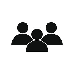 People icon or team group vector silhouette on white background