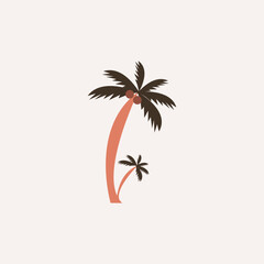 tropical palm illustration vector design