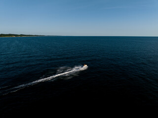 Aerial view of lake, Michigan JetSki