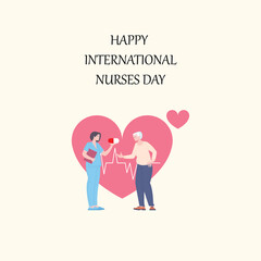 illustration of a happy nurse day