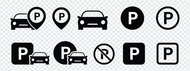 Foto op Canvas Car parking sign. Car parking vector icons. Parking and traffic signs isolated. EPS 10 © DesignViralHub