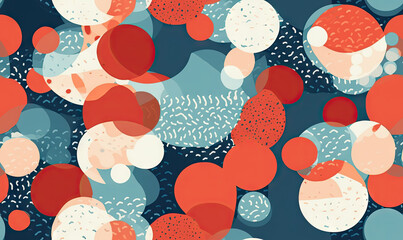 Abstract geometric wallpaper. Colorful circle shapes pattern. For banner, book illustration. Created with generative AI tools