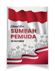 Selamat Hari Sumpah pemuda. Translation: Happy Indonesian Youth Pledge. Suitable for greeting card, poster and banner. vector illustration