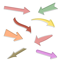 Fototapeta premium Arrow vector icon set. Colored up arrows collection. 