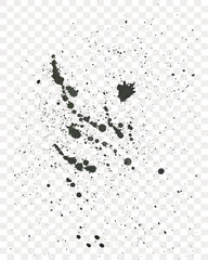 Obraz premium Black paint splatter isolated. Water splash silhouette vector texture overlay.