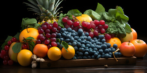 photo of a beautifu fruit box with turquoise fruit color style 2