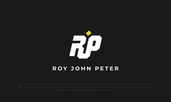 logo monogram style initial letter RJP
