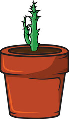 Cactus and succulent plants in pot vector artwork cartoon character with lots of variety of cactus