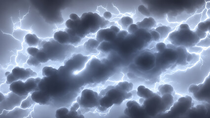 lightning in the night sky background (AI generated)