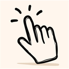 Obraz premium Hand clicking icon. Finger cursor vector.