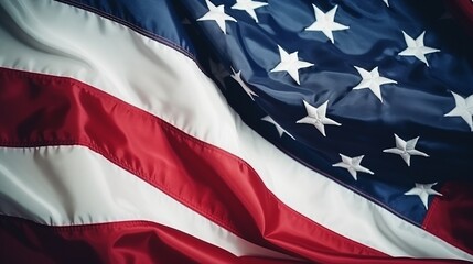 Fototapeta premium American Flag Wave Close Up for Memorial Day or 4th of July.