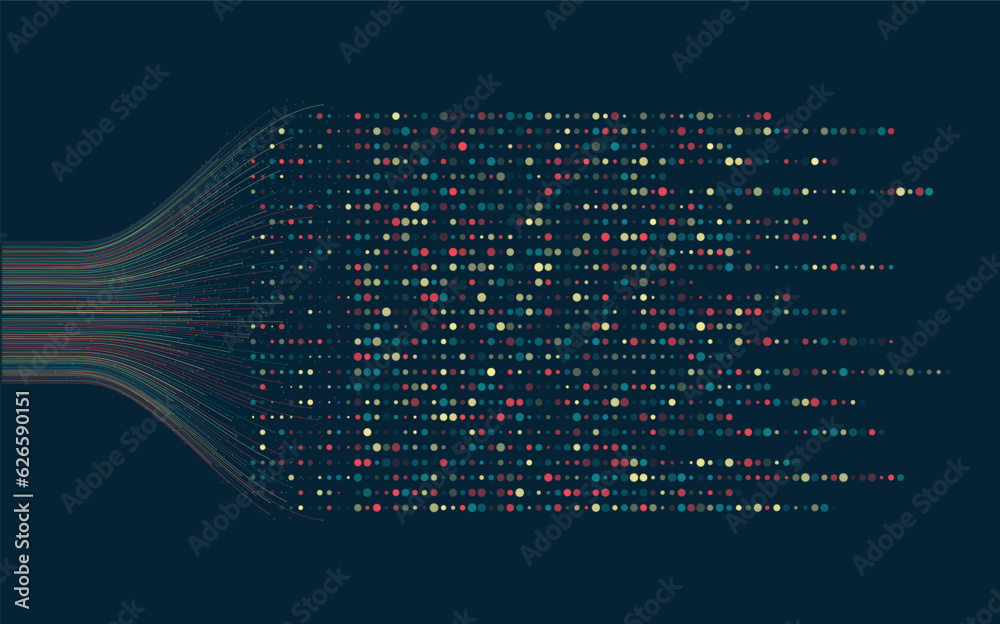 Poster big data visualization. social network, financial analysis of complex databases. data mining. vector