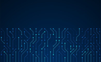 Circuit board. Blue abstract technology background.