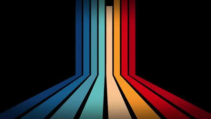 Vintage Striped Backgrounds, Loop Samples, Retro Colors from the 1970s 1980s, 70s, 80s, 90s. retro vintage 70s style stripes background footage lines. shapes moving design eighties seamless loop - Powered by Adobe