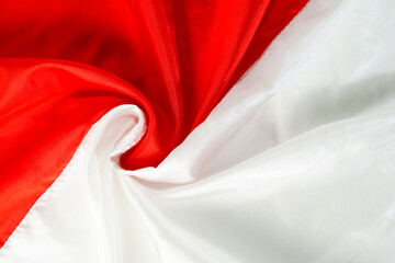 ribbon, red and white flag of Indonesia independence day August 17th, i love indonesia, isolated on...
