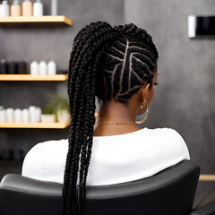 Handsoma afro-braids hairstyle