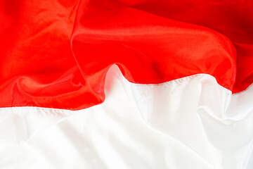 ribbon, red and white flag of Indonesia independence day August 17th, i love indonesia, isolated on white background