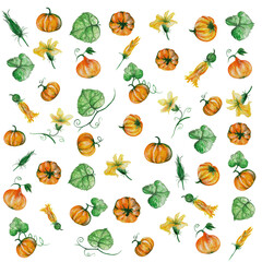 Pumpkins Pattern Kürbis Vegetables autumn  Halloween, Surface Muster,  KartenDesign