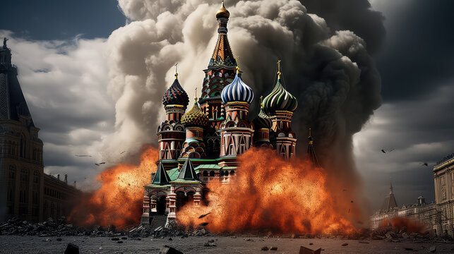 Moscow burning fire explosion