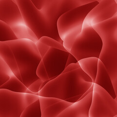 Abstract red background with smooth curvy lines in 3d rendering