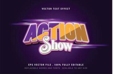Action show 3d text effect, Editable 3d text effect
