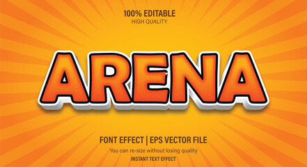 Arena 3d text effect, Editable 3d text effect
