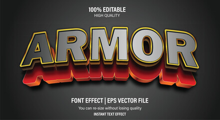 Editable Armor 3d text effect.
