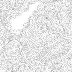 Fototapeta premium coloring book for adults and children. seamless texture with an