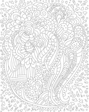 coloring book for adults and children. an abstract zentangle pat
