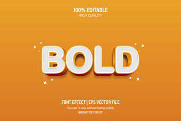 Bold 3d text effect, Editable 3d text effect.