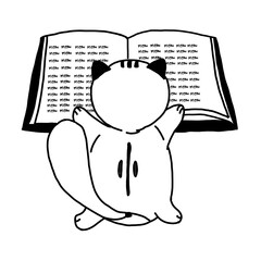 cat reading book