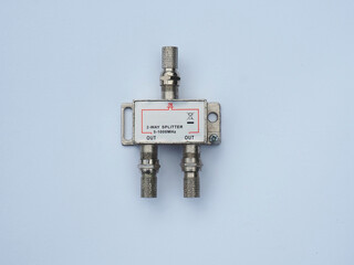 Digital 2-way coaxial cable splitter. Splitter for distributing the signal to two loads. Multi...