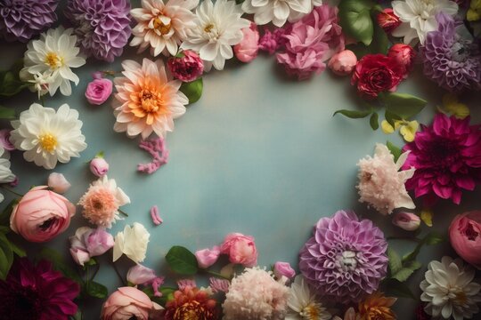 blossom pastel wedding background valentine watercolor flower color spring peonies design. Generative AI.