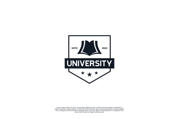 University college school badge logo design.