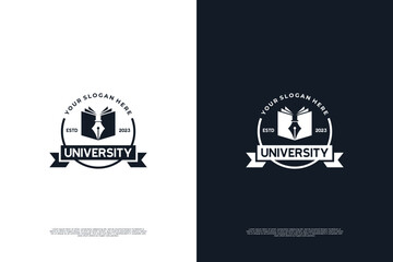 University college school badge logo design.