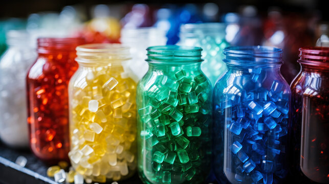 jars with multi-colored jellies candy generative ai