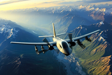 radar aircraft in the sky, military plane generative ai