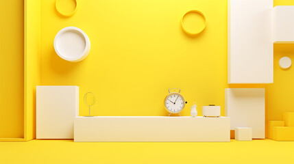 Things on yellow background.