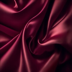 Obraz premium abstract smooth elegant maroon fabric silk texture soft background, satin waves, illustration , ai generative