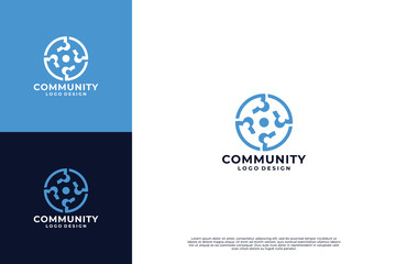 Global Community Logo design. Community human Logo template.