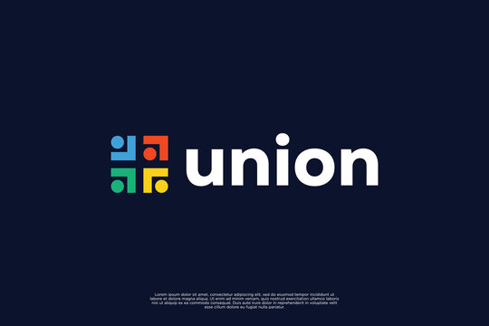 human community logo template. symbol for teamwork, social group, community.