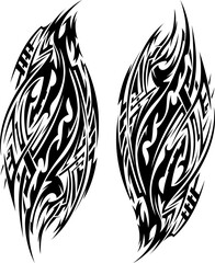 Tribal tattoo isolated on white . Silhouette illustration abstract element.
