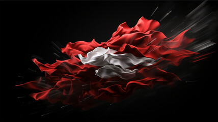 Free abstract photo flag of indonesia, Generative AI