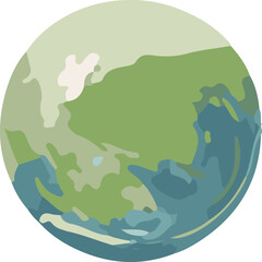 Simple illustration of earth and planets
