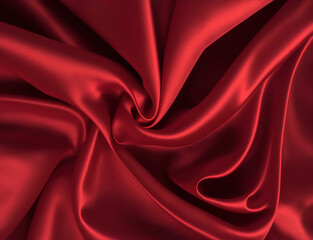 Obraz premium Red silk or satin luxury fabric texture can use as abstract background illustration ,ai generative