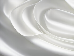 Obraz na płótnie Canvas abstract smooth elegant white fabric silk texture soft background, satin waves, illustration, ai generative