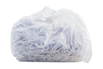 Fototapeta premium Shredding paper in white garbage bag