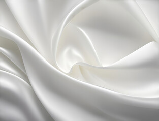 Obraz premium abstract smooth elegant white fabric silk texture soft background, satin waves, illustration, ai generative