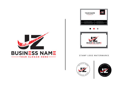 Creative Brush Shape jz zj Logo Icon Vector Letter For You